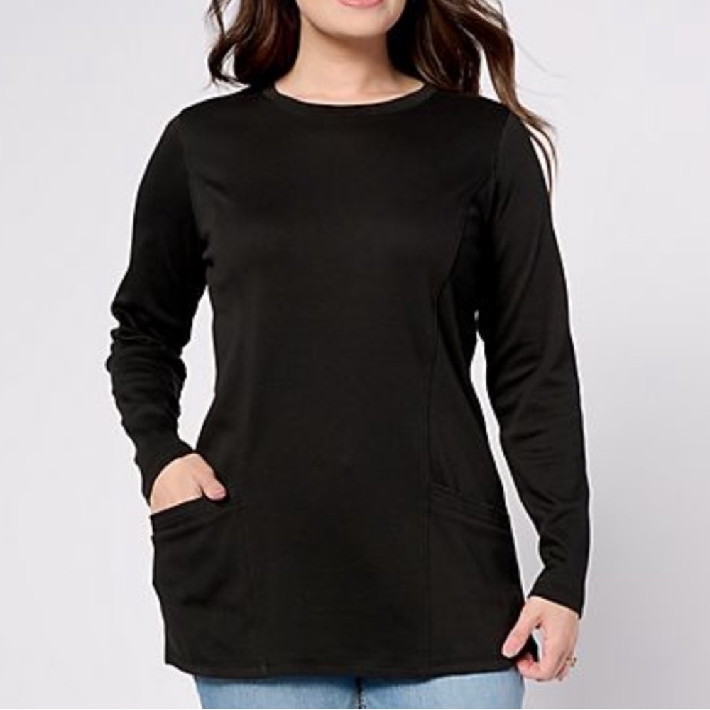 Joan Rivers Interlock Tunic with Pockets black size 1X